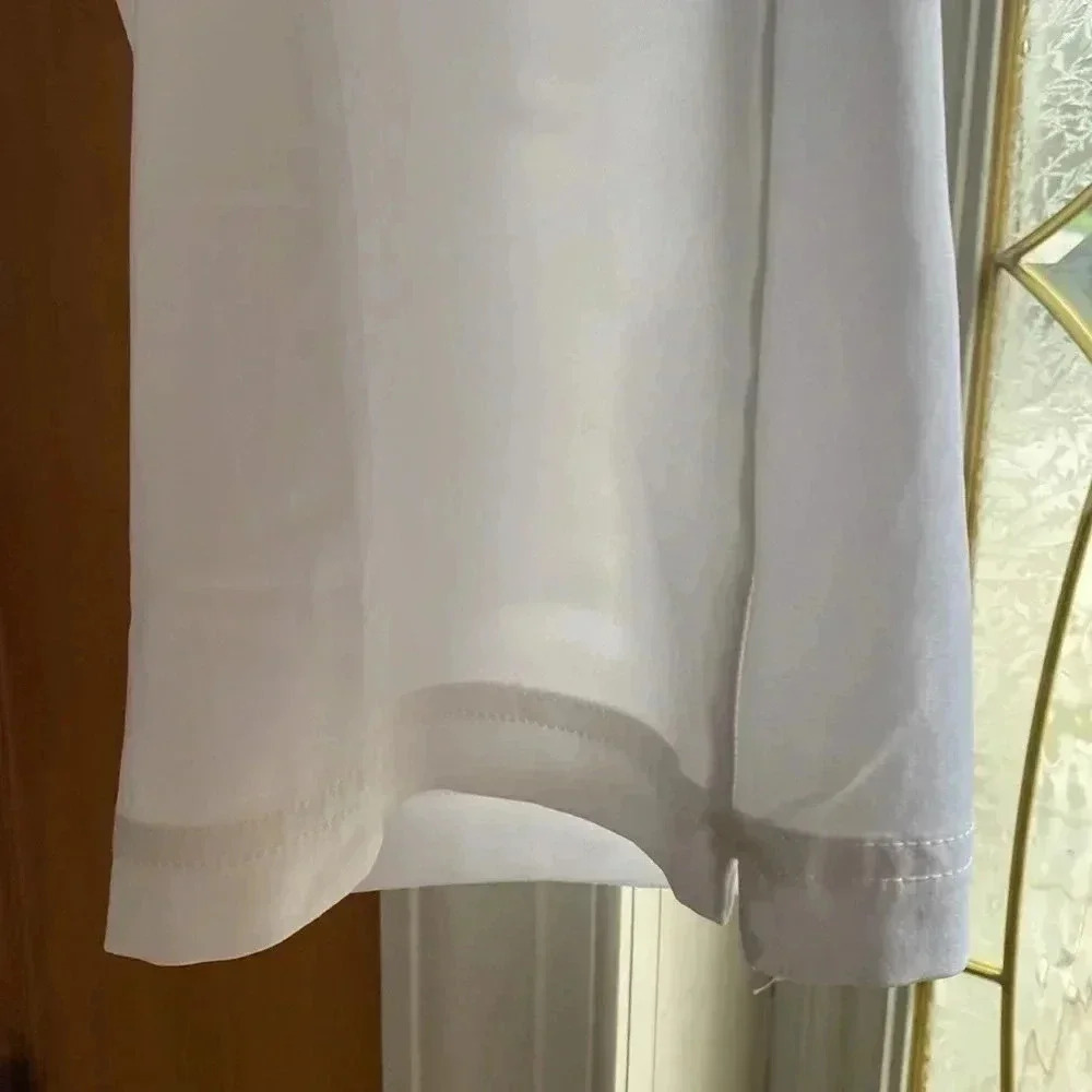 Nike women wide leg crop athletic pants- white with blue stripe - xl 16/18 - Picture 5 of 6